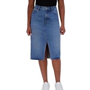 Lucky Brand Front Slit Denim Midi Skirt Blue Size 2/26